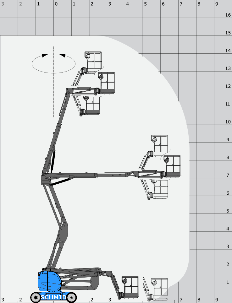 Arbeitsdiagramm Hebebühne Manitou 150AETJ