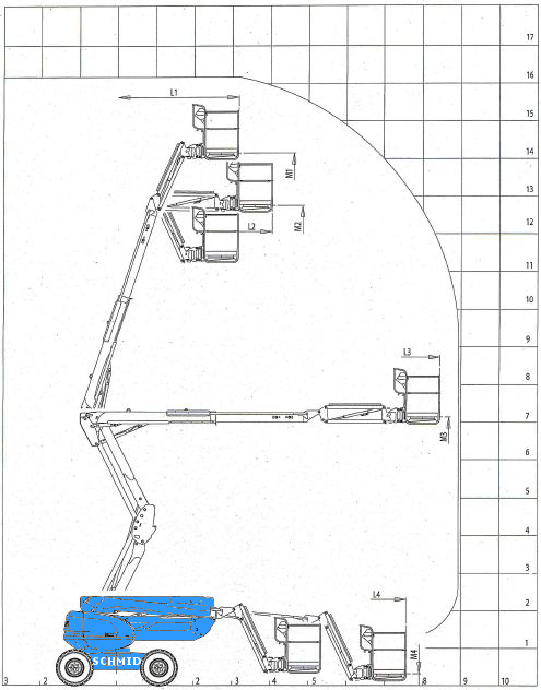 Arbeitsdiagramm Hebebühne GTK 163 D23 A